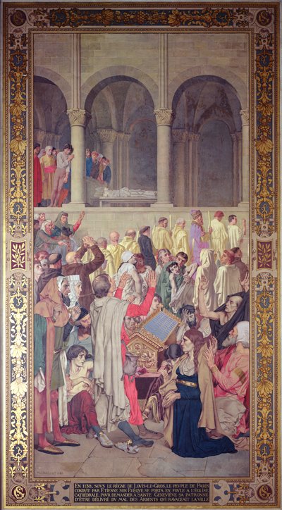 द मिरेकल ऑफ सेंट जेनेवी, 1883 (भित्ति) द्वारा थियोडोर पियरे निकोलस मैलेट