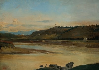 नदी के साथ लैंडस्केप। 1834-35 के आसपास द्वारा पियरे इटियेन थियोडोर रूसो