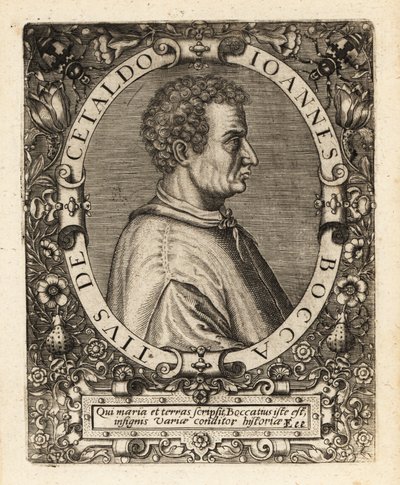 Giovanni Boccaccio, इतालवी लेखक। द्वारा थियोडोर डी ब्राय