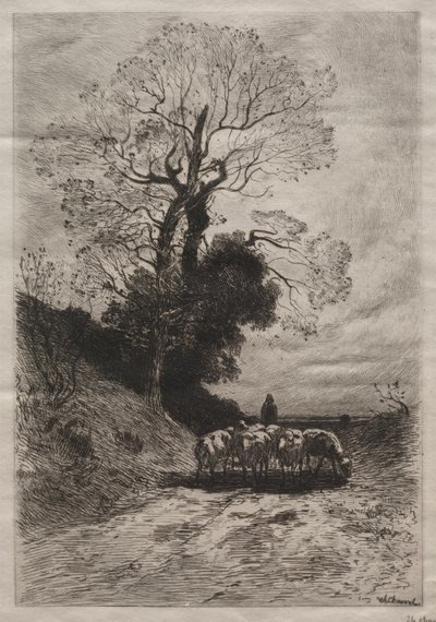 झुंड की वापसी, सी। 1870. द्वारा थियोफाइल नार्सिस चाउवेल