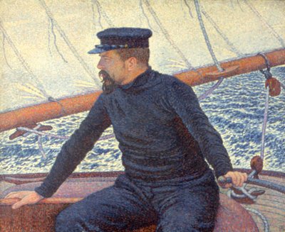 पॉल साइनक अपनी नाव पर द्वारा Théo van Rysselberghe