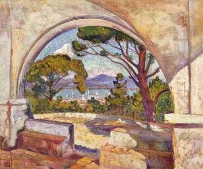 सेंट ट्रोपेज़, सेंट चैपल का दृश्य, c.1920 द्वारा Théo van Rysselberghe