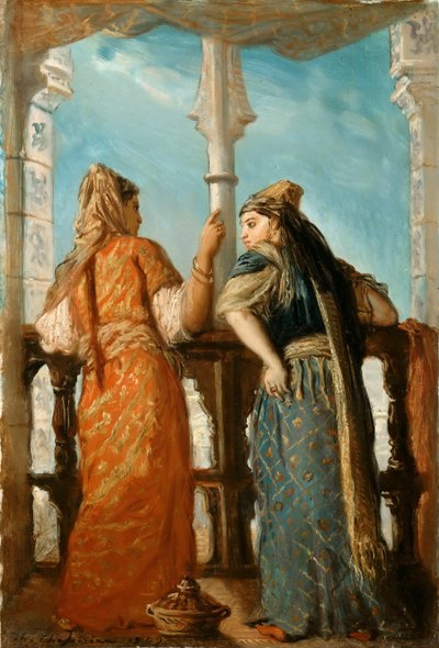 बालकनी, अल्जीयर्स, 1849 में यहूदी महिलाएं। द्वारा थियोडोर चेसियारौ