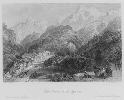 Eaux Bonnes, पाइरेनीज़ में (उत्कीर्णन) द्वारा थॉमस (बाद) अलोम