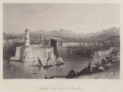 मार्सिले के बंदरगाह में प्रवेश (उत्कीर्णन) द्वारा थॉमस (बाद) अलोम
