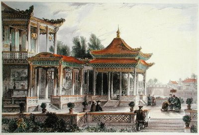 आशा के सितारे का मंडप, टोंग चाउ, c.1850 (रंग लिथो) द्वारा थॉमस (बाद) अलोम