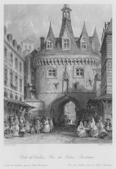 Porte du Caillou, Rue du Palais, बोर्डो (उत्कीर्णन) द्वारा थॉमस (बाद) अलोम