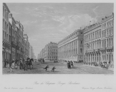 Rue du Chapeau Rouge, बोर्डो (उत्कीर्णन) द्वारा थॉमस (बाद) अलोम