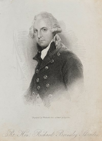 Rt। माननीय। रिचर्ड ब्रिन्सली शेरिडन, 1823 द्वारा थॉमस ए। वूल्नोथ