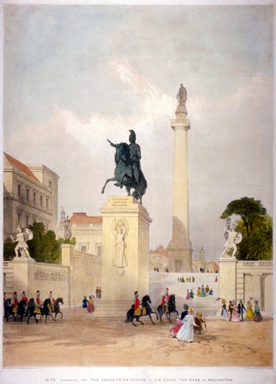 द मॉल एंड वाटरलू प्लेस, वेस्टमिंस्टर, लंदन, c1845 द्वारा थॉमस एलोम