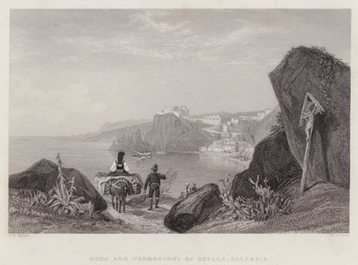 स्काइला, कैलाब्रिया, इटली (उत्कीर्णन) की चट्टान और प्रांत द्वारा थॉमस ब्रेबॉर्न आयलर