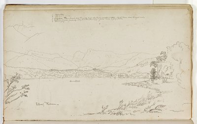 हेड ऑफ़ विंडरमेरे, लेक डिस्ट्रिक्ट, इंग्लैंड, 1829 (कागज पर पेंसिल पर स्याही और स्याही) द्वारा थॉमस कोल