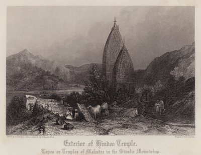 हिंदू मंदिर के बाहरी भाग (रंग लिथो) द्वारा थॉमस कोलमैन (बाद में) डिबदिन