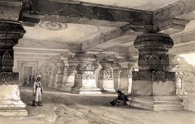 लंका का आंतरिक भाग, एलोरा, भारत, 1845 द्वारा थॉमस कॉलमैन डिबिन