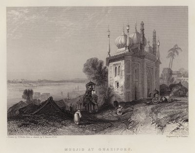 Musjid at Ghazipore (colour litho) द्वारा थॉमस कॉलमैन डिबिन