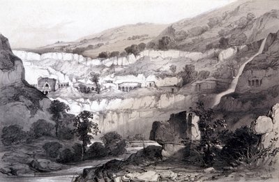 गुफाओं का दृश्य, अजंता, भारत, 1844 द्वारा थॉमस कॉलमैन डिबिन