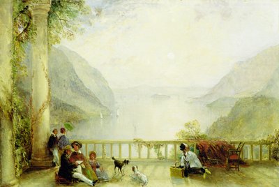 बालकनी पर आंकड़े, शायद वेस्टपॉइंट पर, c.1840-45 (पैनल पर तेल) द्वारा थॉमस क्रिसविक