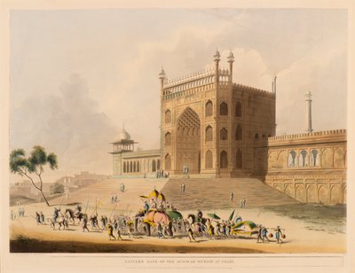 जुम्मा मस्जिद का पूर्वी द्वार, दिल्ली द्वारा थॉमस डेनिएल