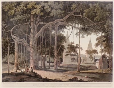 सोने नदी पर अगौरी में हिंदू मंदिर द्वारा थॉमस डेनिएल