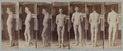 एक स्थायी पुरुष नग्न मॉडल जोसेफ स्मिथ की तस्वीरें, सी। 1883। द्वारा Thomas Eakins
