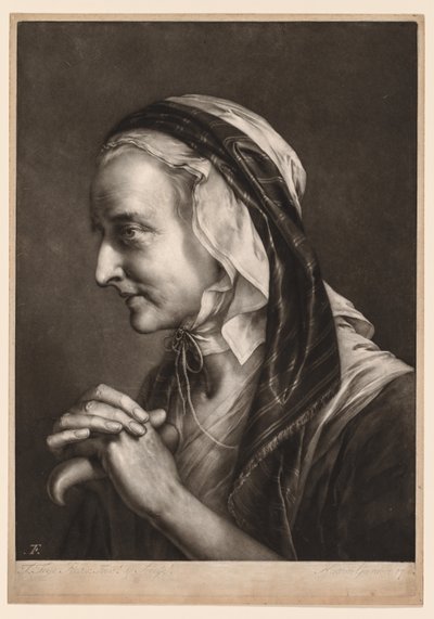 लाइफ-साइज़्ड हेड्स की पहली श्रृंखला: श्रीमती फ्राइ, 1760। द्वारा थॉमस फ्राइ