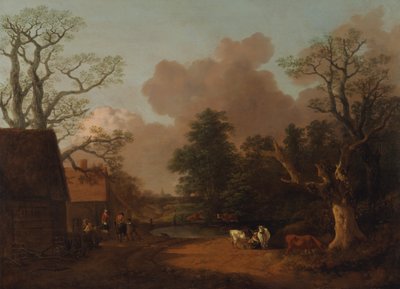 मिल्कमेड के साथ लैंडस्केप, 1754 और 1756 के बीच। द्वारा थॉमस गेन्सबोरो
