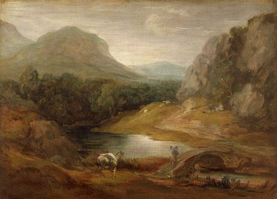 एक पुल के साथ चट्टानी परिदृश्य, 1783-1785 द्वारा थॉमस गेन्सबोरो