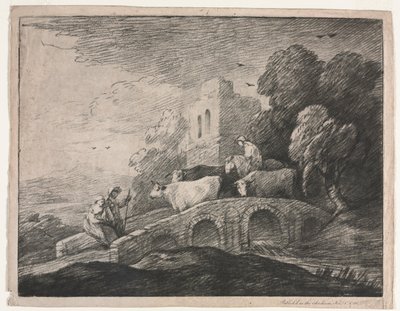 मवेशी ड्राइविंग मवेशी, 1779-1780 के साथ जंगल लैंडस्केप। द्वारा थॉमस गेन्सबोरो
