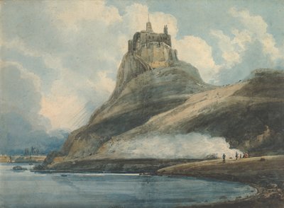 लिंडिस्फ़रने कैसल, पवित्र द्वीप, नॉर्थम्बरलैंड, 1796-97। द्वारा थॉमस गिर्टिन