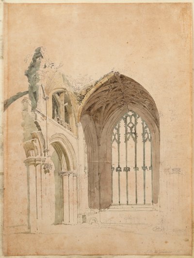 मेलरोज एबे: द ईस्ट विंडो, c.1770s द्वारा थॉमस गिर्टिन