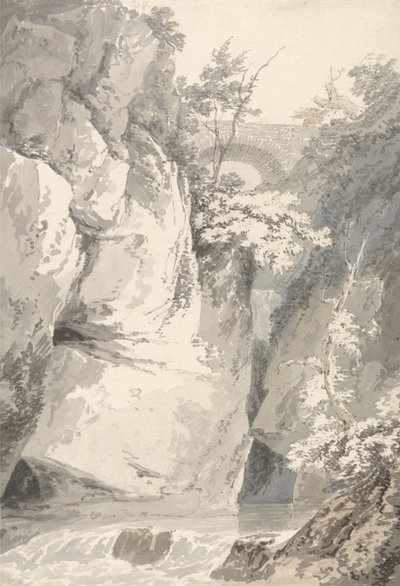 लागो डि कोमो के तट पर, c.1796 (कागज पर ग्रेफाइट से धोएं) द्वारा थॉमस गिर्टिन