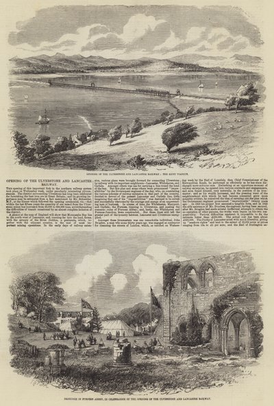 उल्वरस्टोन और लैंकेस्टर रेलवे का उद्घाटन द्वारा Thomas Harrington Wilson