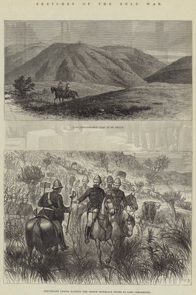 ज़ुलु युद्ध के रेखाचित्र द्वारा Thomas Harrington Wilson