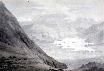 स्किडॉ से Derwentwater (कागज पर पेंसिल और पानी के रंग का) द्वारा थॉमस हेर्ने