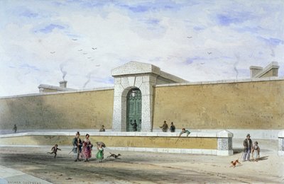 ब्रिजवेल जेल का गेटवे, टोथिल फील्ड्स, वेस्टमिंस्टर, लंदन, c1850। द्वारा थॉमस होसमर शेफर्ड