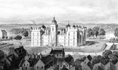 विलियम हिलकिन्स द्वारा उत्कीर्ण कैसल हिल से हेरिटेज हॉस्पिटल, c.1830 द्वारा थॉमस होसमर शेफर्ड