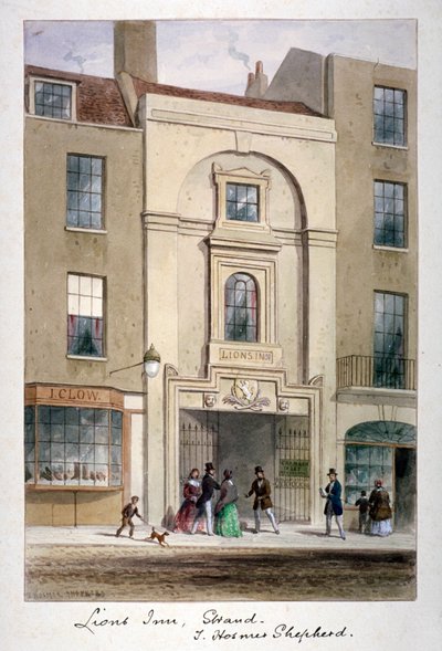 लियोन इन, स्ट्रैंड, वेस्टमिंस्टर, लंदन, c1850 द्वारा थॉमस होसमर शेफर्ड