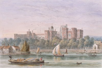 टेम्स, 1837 से लेम्बेथ पैलेस का दृश्य द्वारा थॉमस होसमर शेफर्ड