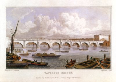 1817 के टेम्स के पार वाटरलू ब्रिज, लंदन द्वारा थॉमस होसमर शेफर्ड