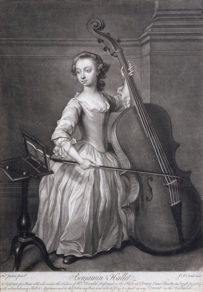 जेम्स मैकआर्डेल (c.1729-65), c.1749 द्वारा उत्कीर्ण वायलिन वादक बेंजामिन हैलेट की भूमिका द्वारा थॉमस जेनकिंस