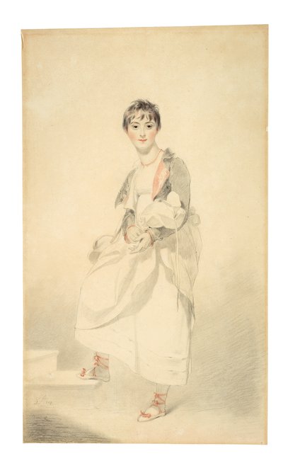 लेडी फ्रांसेस हैमिल्टन का पोर्ट्रेट (1795-1860) (काला और लाल चाक) द्वारा थॉमस लॉरेंस