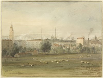 ब्रिस्टल क्षितिज के दृश्य के साथ स्टोक्स क्रॉफ्ट के पास (1810 में सैडलर और क्लेफील्ड के गुब्बारे की चढ़ाई की साइट) द्वारा थॉमस लेसन द एल्डर रौबोथम