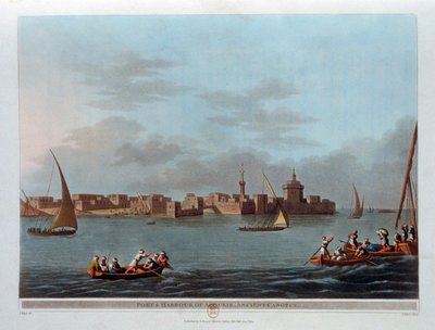 अबूकिर का किला और बंदरगाह, प्राचीन कैनोपस, मिस्र, 1801 द्वारा थॉमस मिल्टन