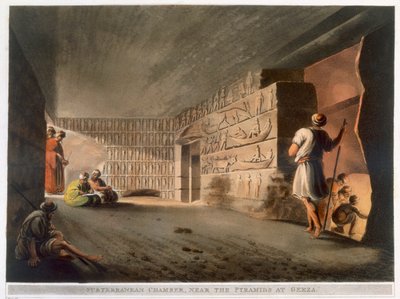 1802 में गीज़ा में पिरामिड के पास सबट्रेनियन चैंबर द्वारा थॉमस मिल्टन