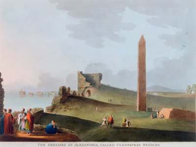 अलेक्जेंड्रिया में द ओबिलिस्क, जिसे क्लियोपेट्रा की सुई कहा जाता है, मिस्र, 1802 द्वारा थॉमस मिल्टन