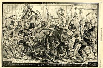 सेंट पैट्रिक दिवस, 1867 (लकड़ी की नक्काशी) द्वारा थॉमस नास्ट