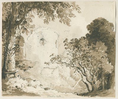 चार्टली कैसल: पेंसिल और वॉश ड्राइंग, एन डी [1837-1838] द्वारा थॉमस पेप्लो लकड़ी