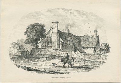 Chatcull Manor हाउस: कलम और स्याही ड्राइंग (प्रतिष्ठित) द्वारा थॉमस पेप्लो लकड़ी