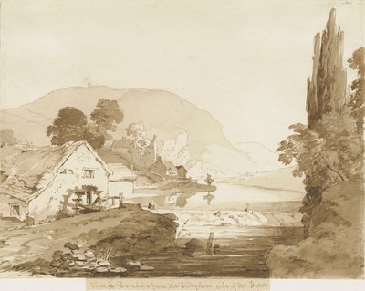 डॉवडेल - लैंडस्केप: सीपिया वॉश ड्राइंग, एन डी [1817-1845] द्वारा थॉमस पेप्लो लकड़ी