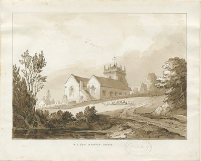 फोर्टन चर्च: वॉश ड्राइंग, एन डी। [1838] (ड्राइंग) द्वारा थॉमस पेप्लो लकड़ी